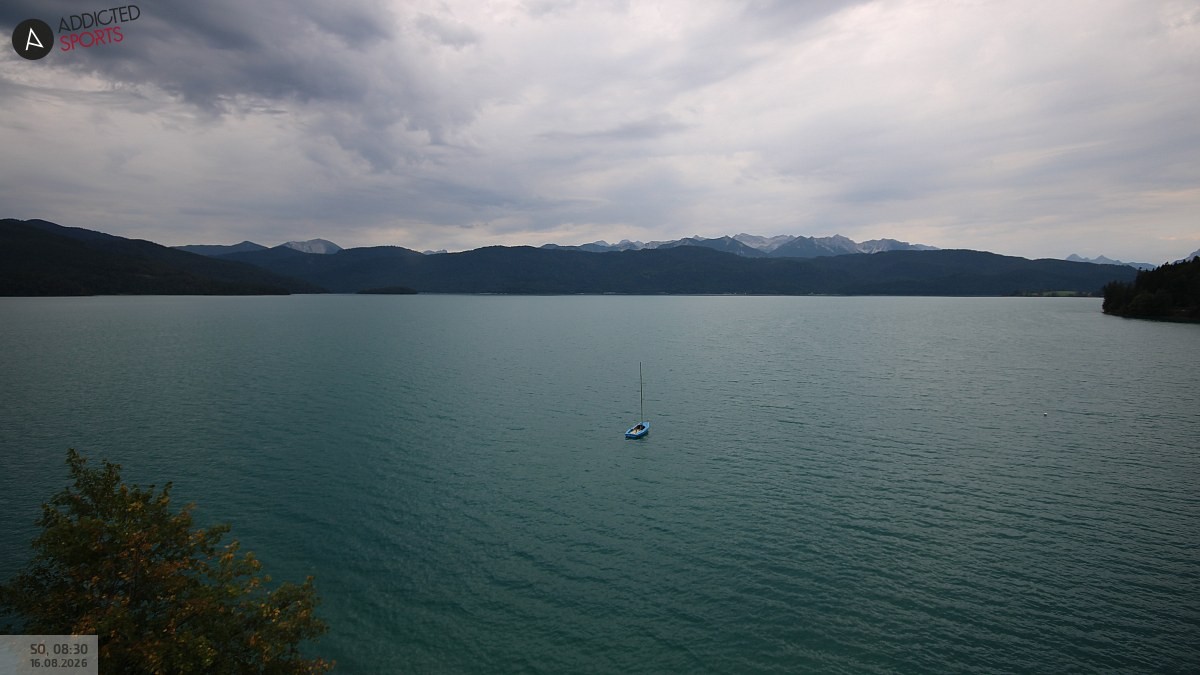 Archiv Foto Webcam Hotel Karwendelblick: Ausblick zum Walchensee