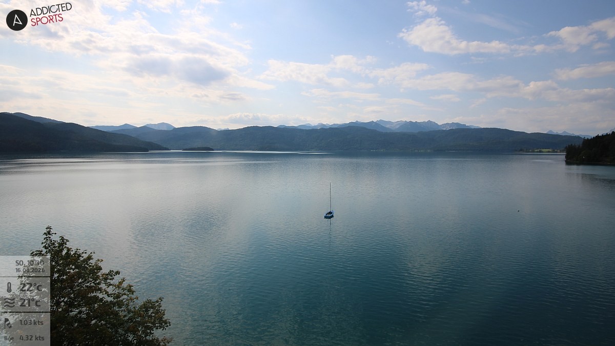 Archiv Foto Webcam Hotel Karwendelblick: Ausblick zum Walchensee