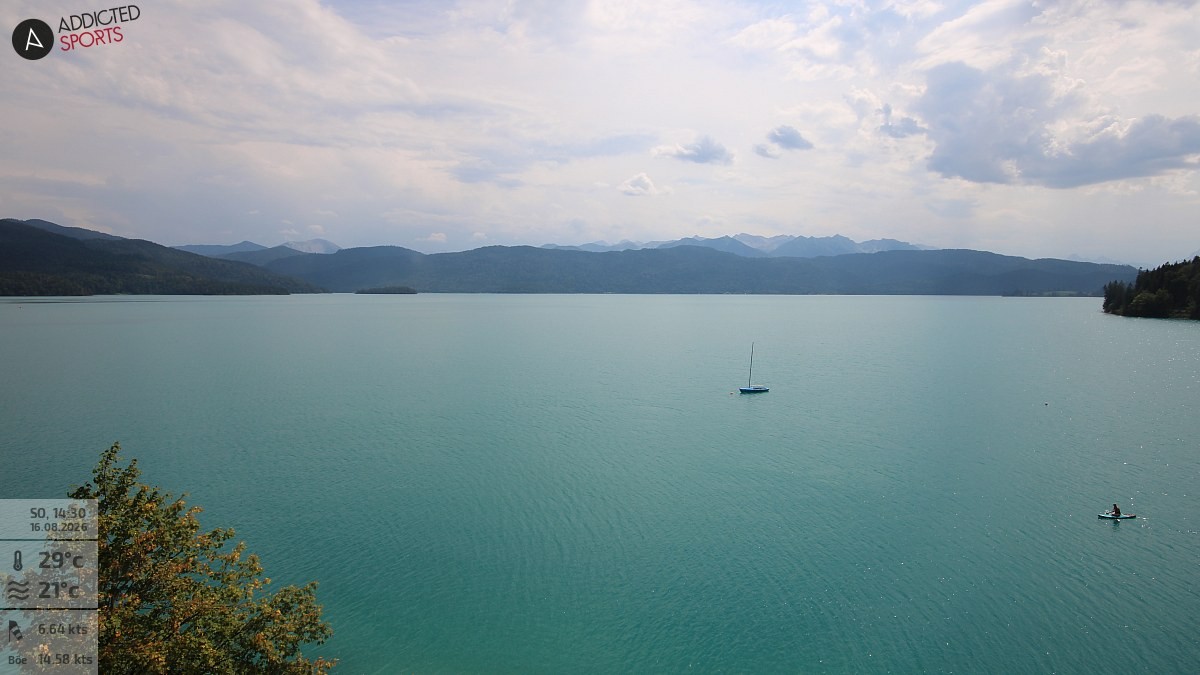 Archiv Foto Webcam Hotel Karwendelblick: Ausblick zum Walchensee