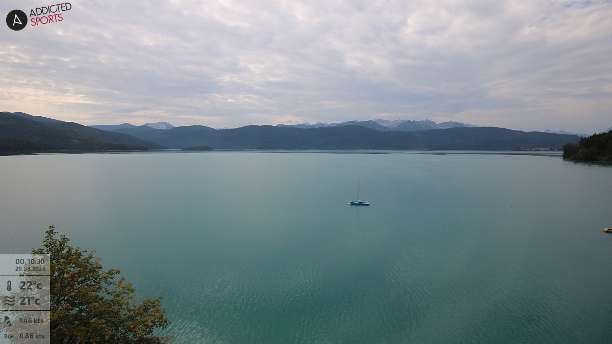 Archiv Foto Webcam Hotel Karwendelblick: Ausblick zum Walchensee