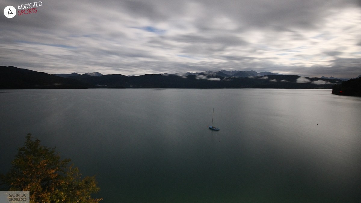 Archived image Webcam Lake Walchensee: View Hotel Karwendelblick
