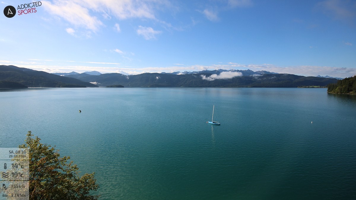 Archived image Webcam Lake Walchensee: View Hotel Karwendelblick