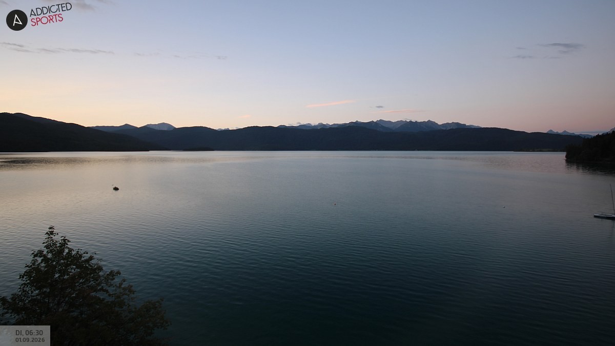 Archiv Foto Webcam Hotel Karwendelblick: Ausblick zum Walchensee