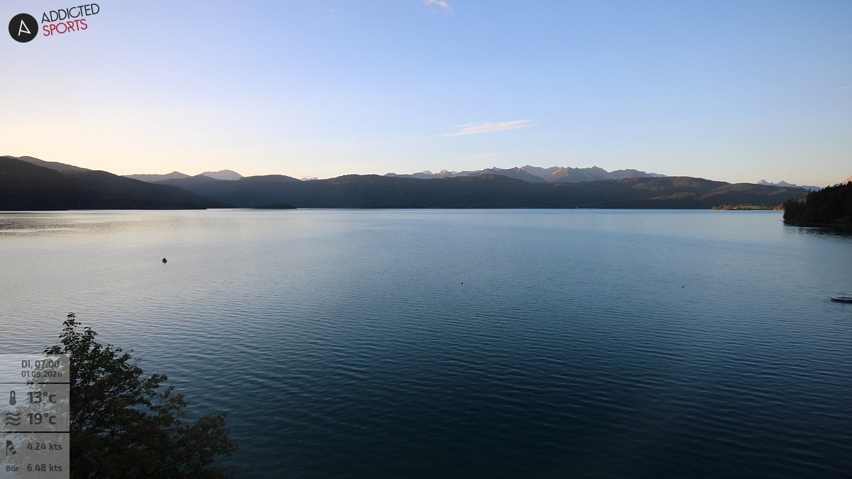 Archiv Foto Webcam Hotel Karwendelblick: Ausblick zum Walchensee