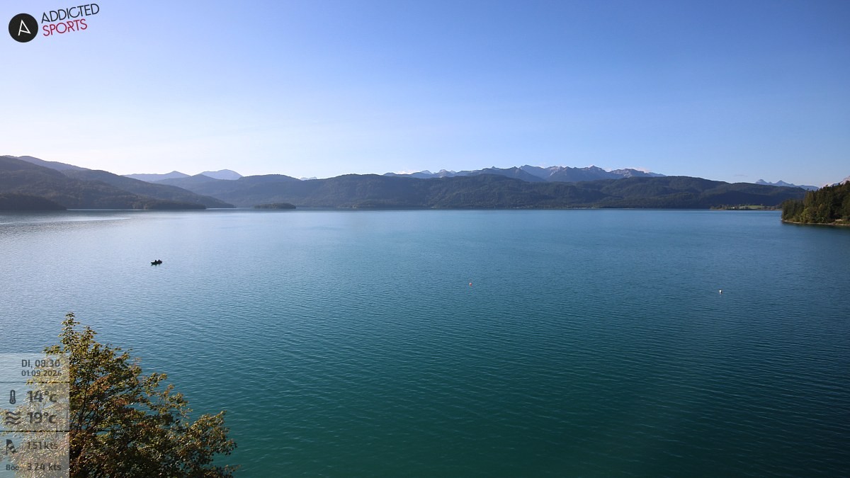 Archiv Foto Webcam Hotel Karwendelblick: Ausblick zum Walchensee