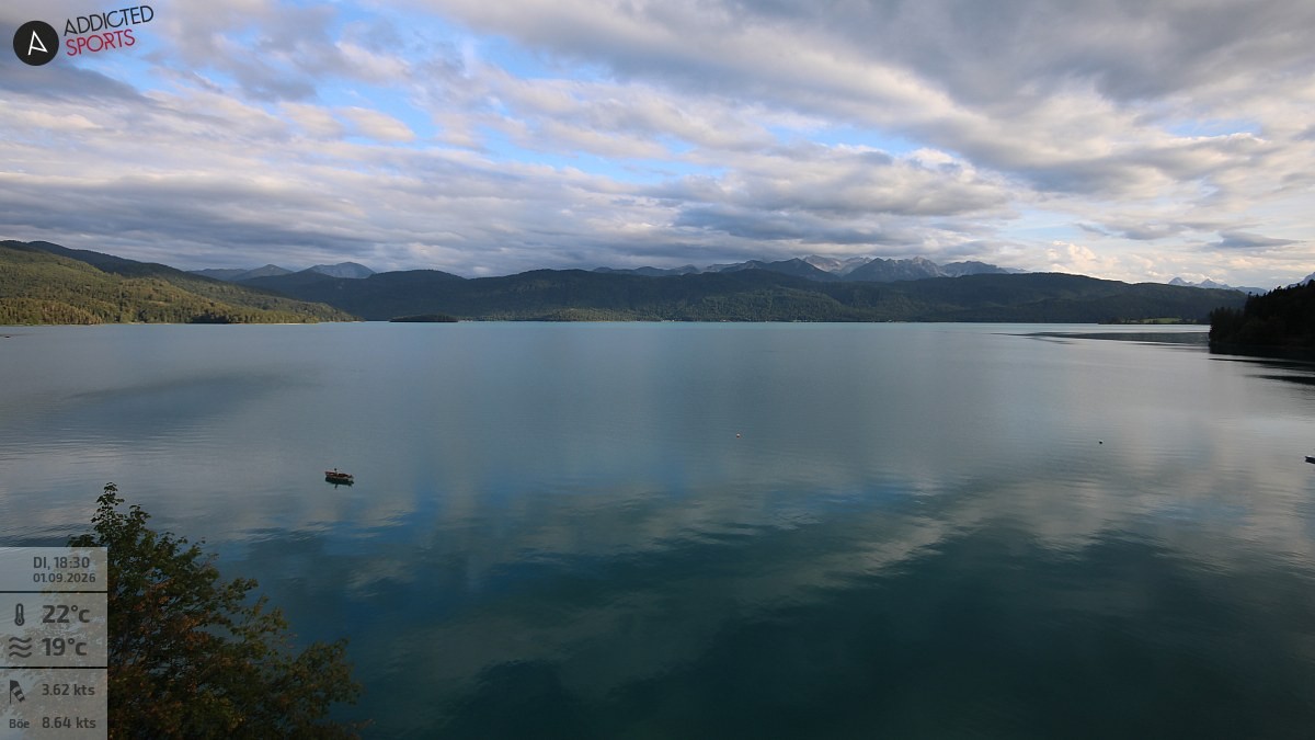 Archiv Foto Webcam Hotel Karwendelblick: Ausblick zum Walchensee