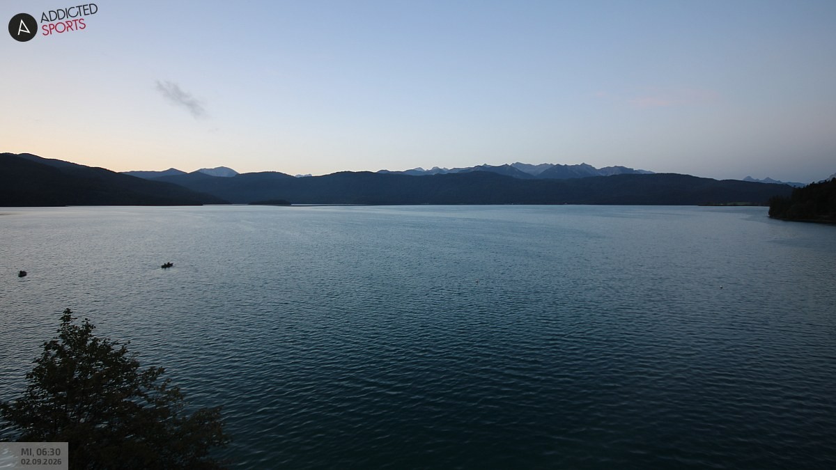 Archiv Foto Webcam Hotel Karwendelblick: Ausblick zum Walchensee
