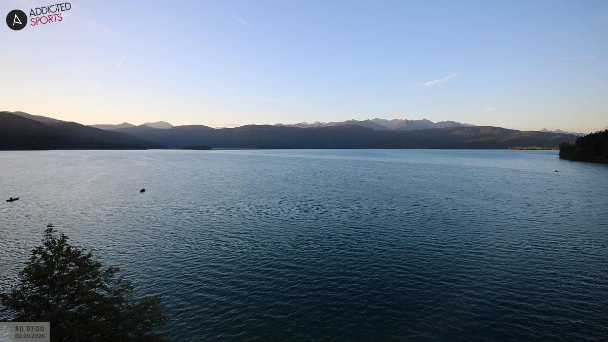 Archiv Foto Webcam Hotel Karwendelblick: Ausblick zum Walchensee