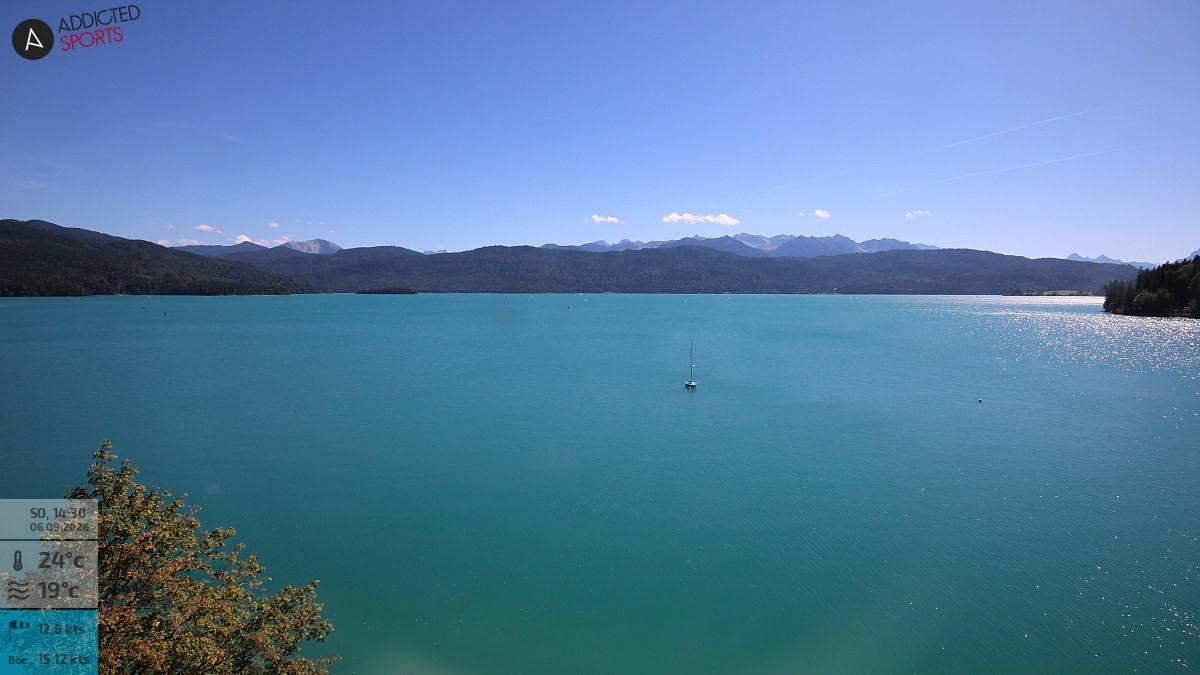 Archiv Foto Webcam Hotel Karwendelblick: Ausblick zum Walchensee