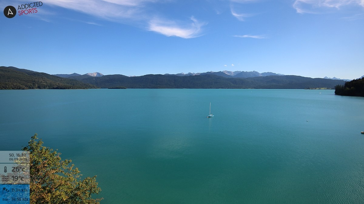 Archiv Foto Webcam Hotel Karwendelblick: Ausblick zum Walchensee