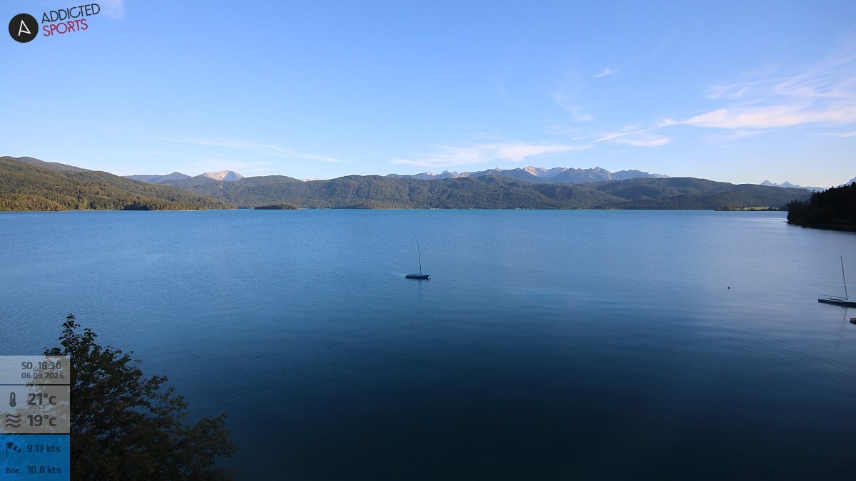 Archiv Foto Webcam Hotel Karwendelblick: Ausblick zum Walchensee