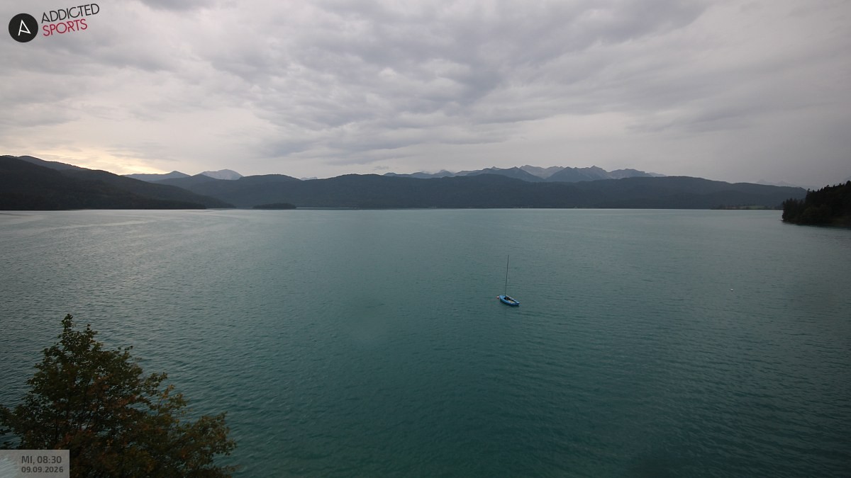 Archiv Foto Webcam Hotel Karwendelblick: Ausblick zum Walchensee