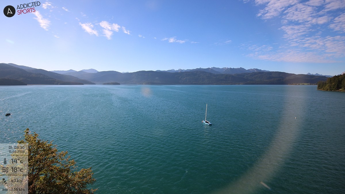 Archiv Foto Webcam Hotel Karwendelblick: Ausblick zum Walchensee