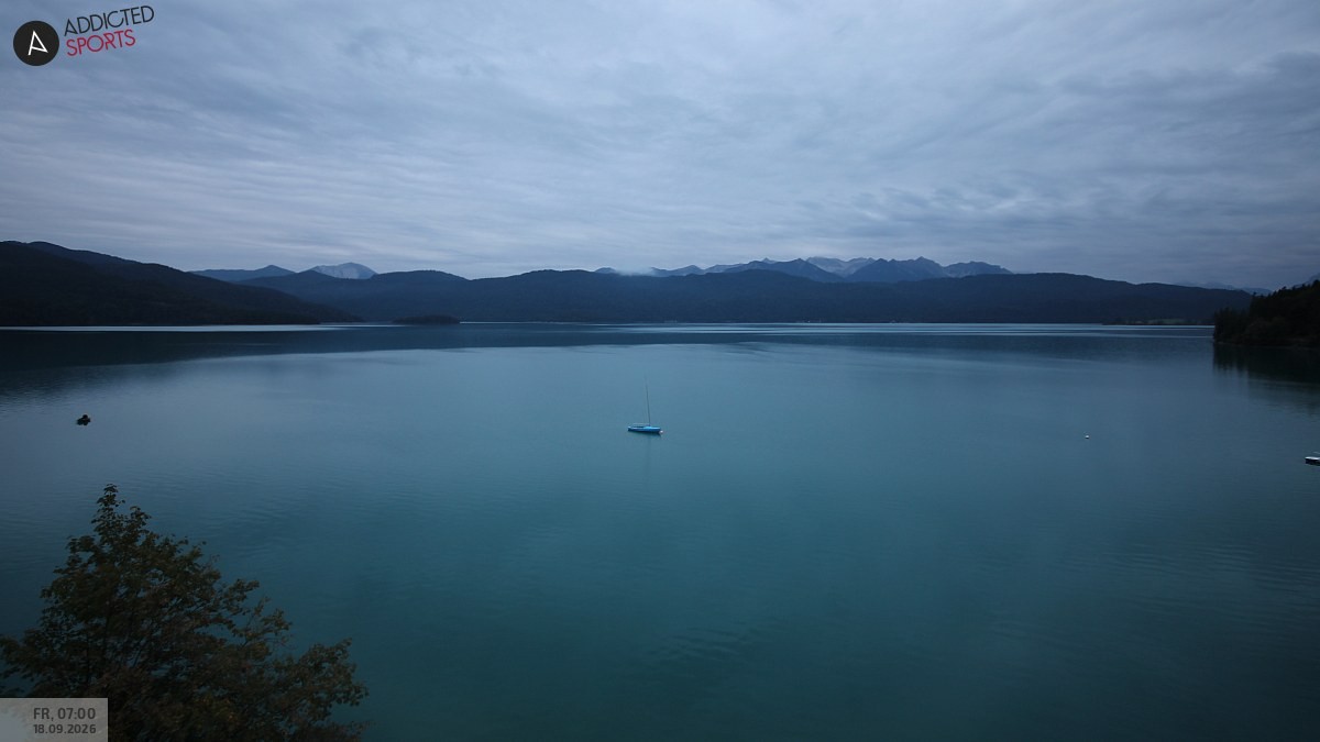 Archiv Foto Webcam Hotel Karwendelblick: Ausblick zum Walchensee