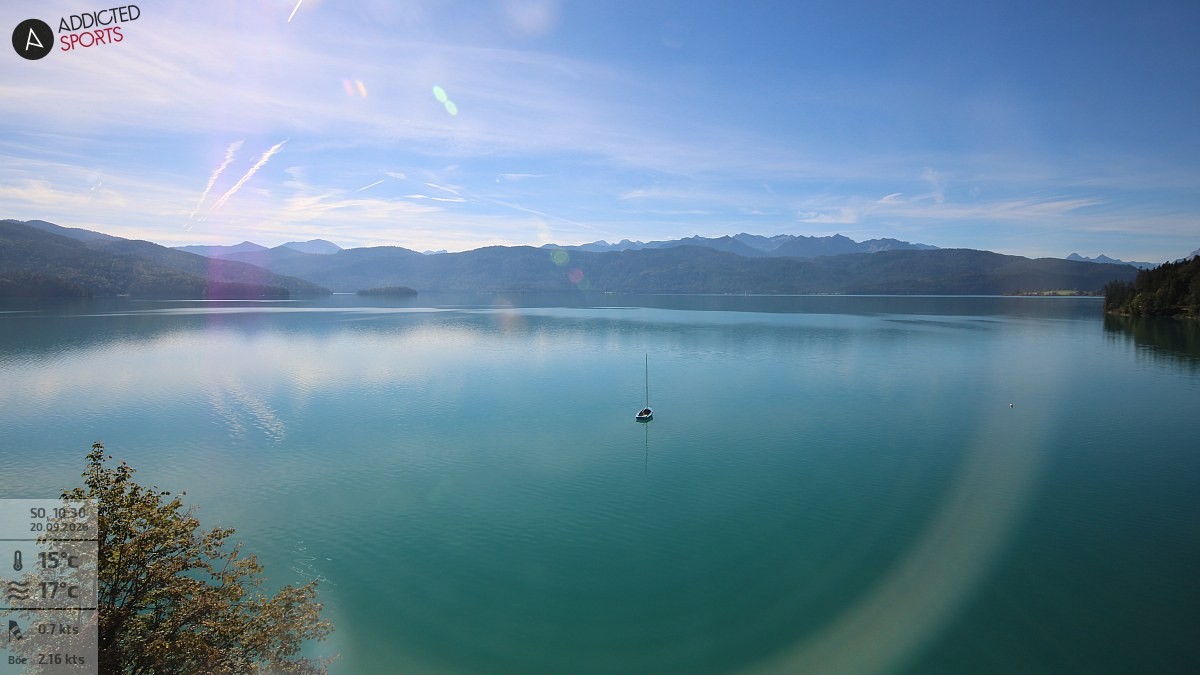 Archiv Foto Webcam Hotel Karwendelblick: Ausblick zum Walchensee