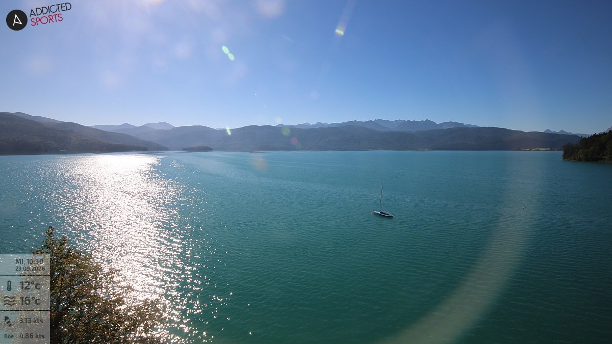 Archiv Foto Webcam Hotel Karwendelblick: Ausblick zum Walchensee