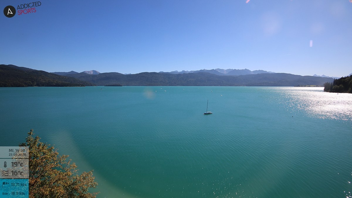 Archiv Foto Webcam Hotel Karwendelblick: Ausblick zum Walchensee