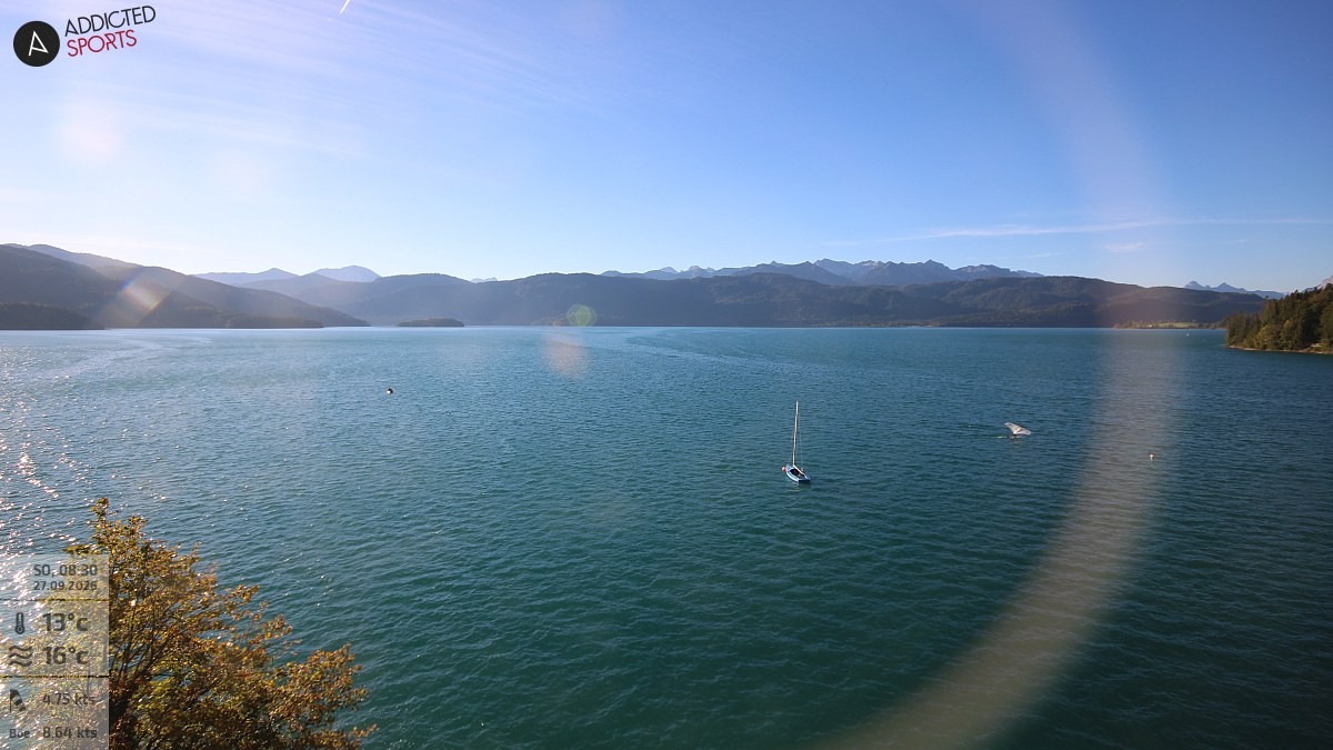 Archiv Foto Webcam Hotel Karwendelblick: Ausblick zum Walchensee
