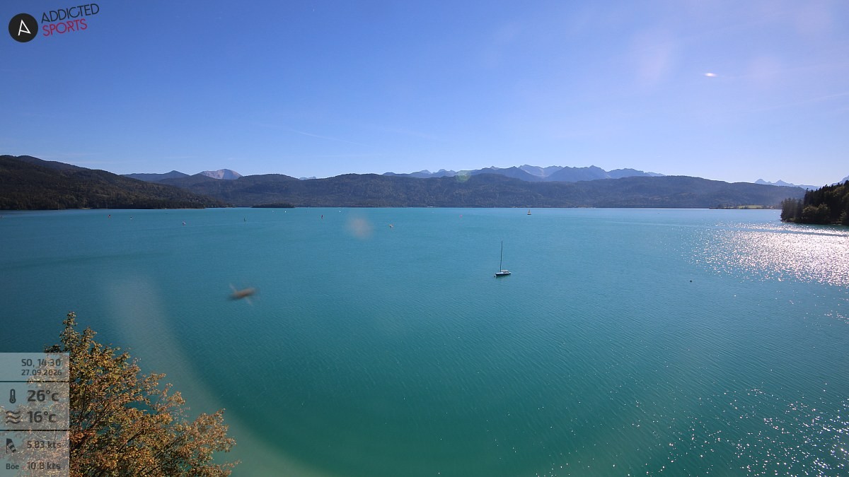 Archiv Foto Webcam Hotel Karwendelblick: Ausblick zum Walchensee