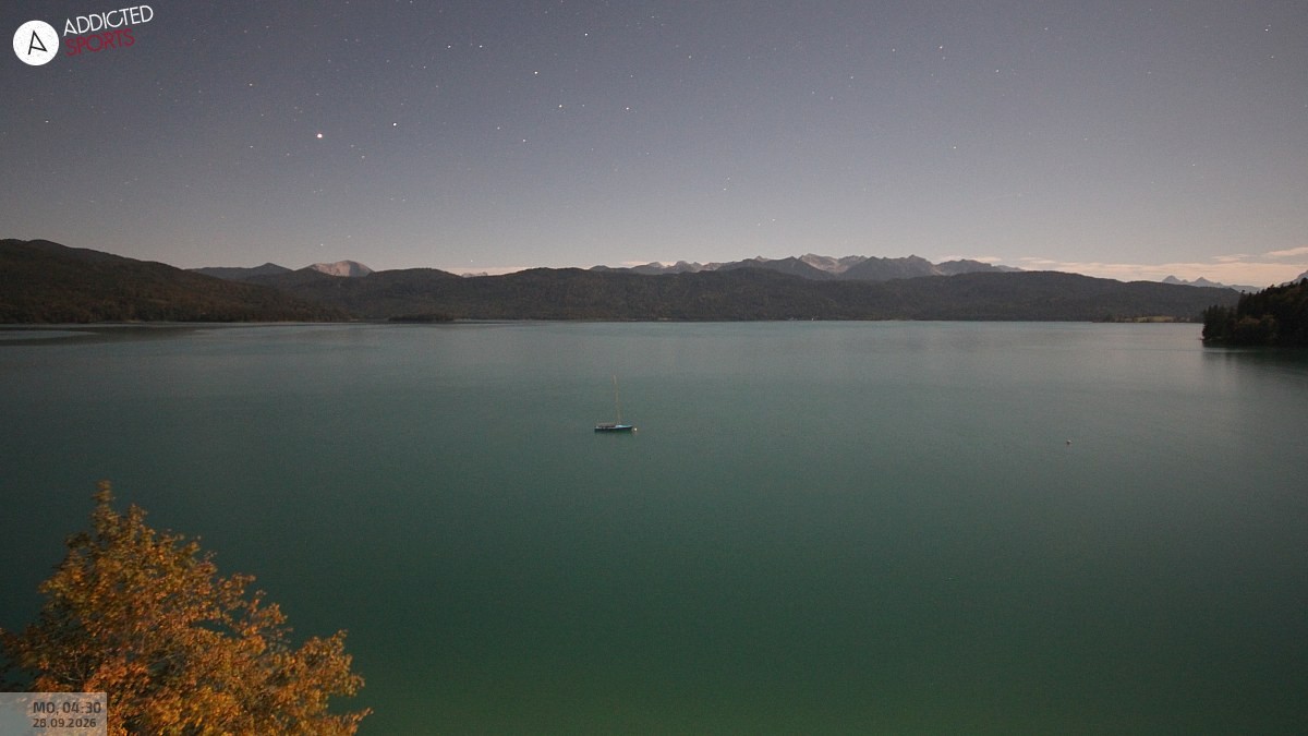 Archiv Foto Webcam Hotel Karwendelblick: Ausblick zum Walchensee