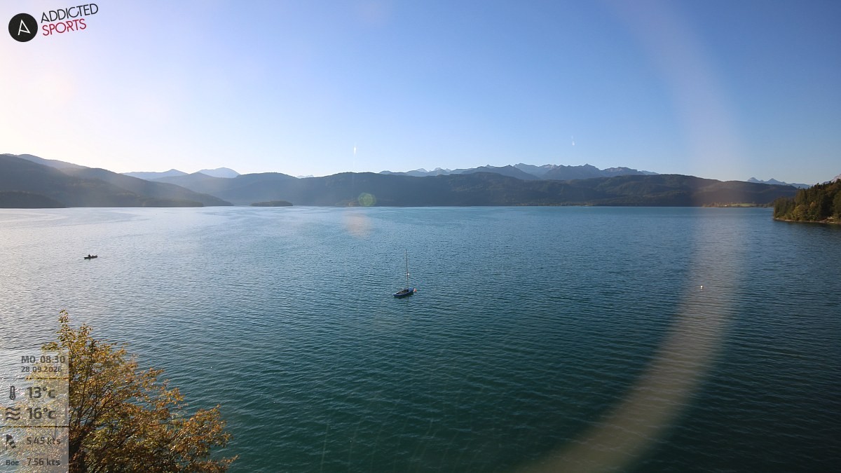 Archiv Foto Webcam Hotel Karwendelblick: Ausblick zum Walchensee