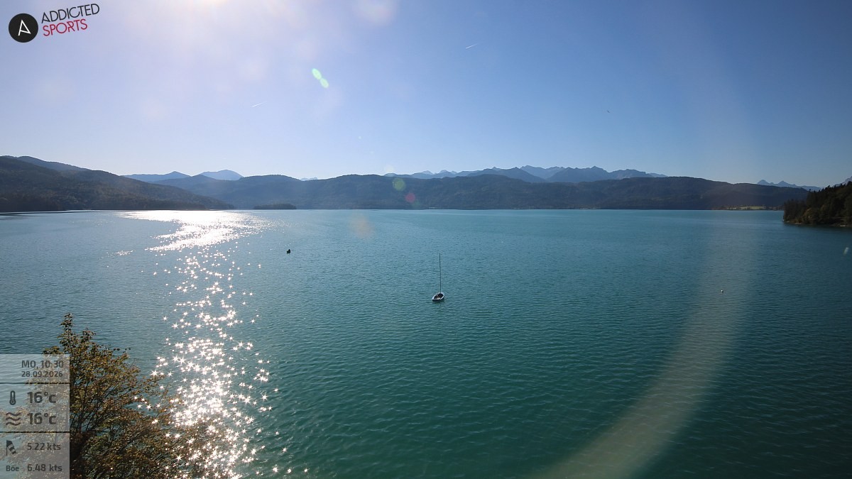 Archiv Foto Webcam Hotel Karwendelblick: Ausblick zum Walchensee