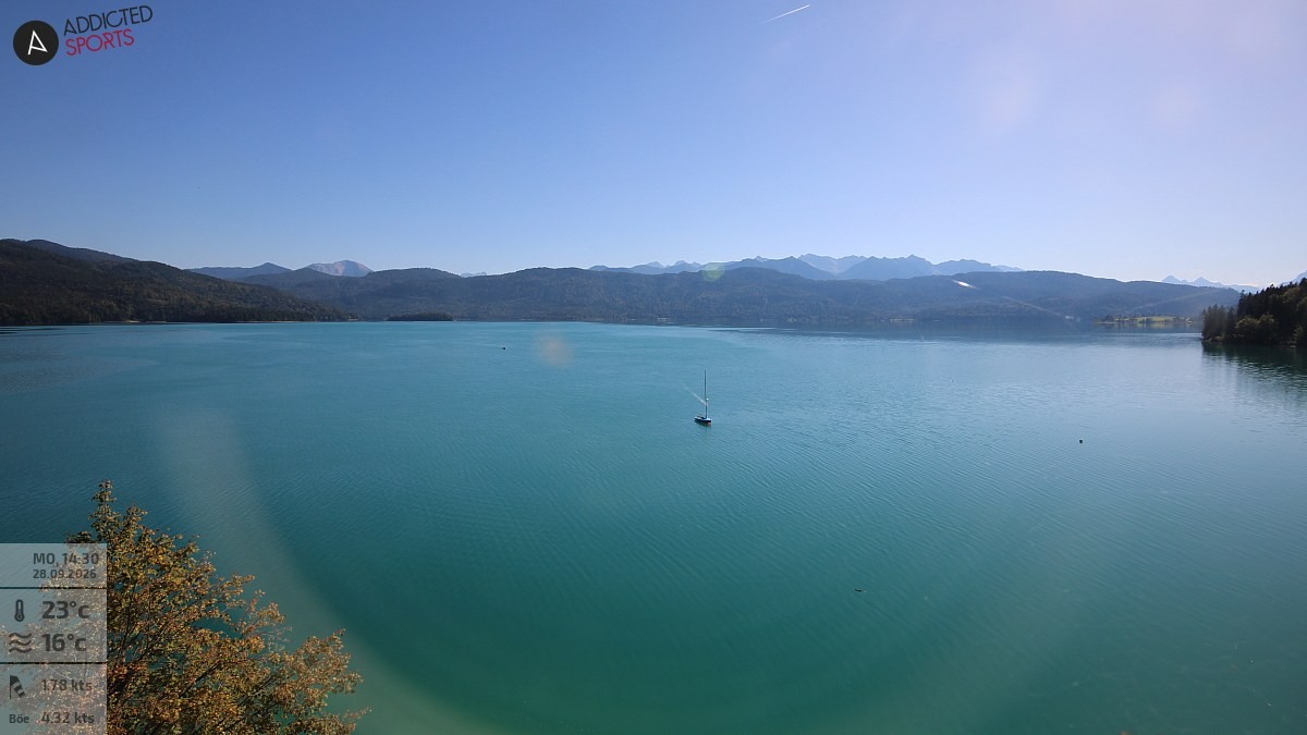 Archiv Foto Webcam Hotel Karwendelblick: Ausblick zum Walchensee