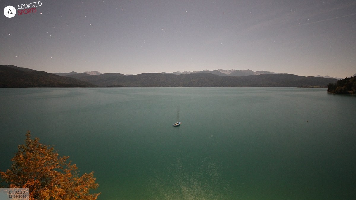Archiv Foto Webcam Hotel Karwendelblick: Ausblick zum Walchensee