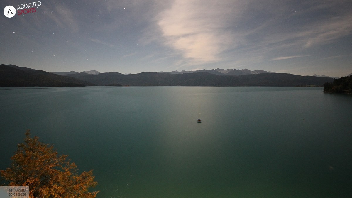 Archiv Foto Webcam Hotel Karwendelblick: Ausblick zum Walchensee