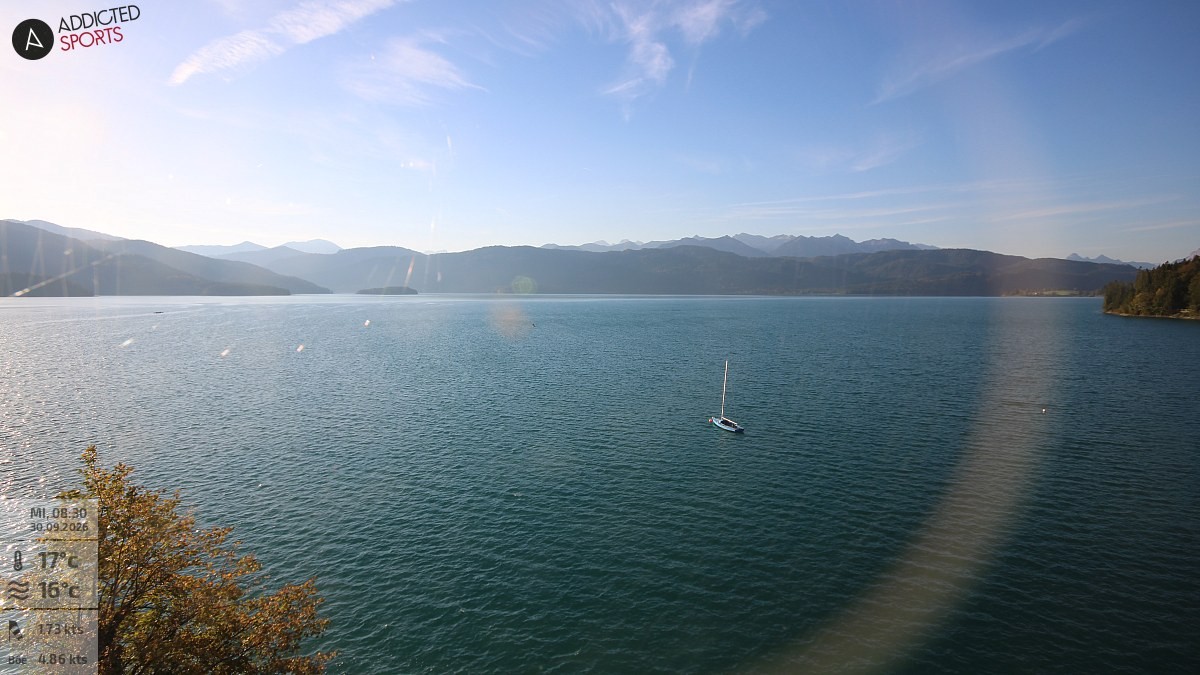 Archiv Foto Webcam Hotel Karwendelblick: Ausblick zum Walchensee