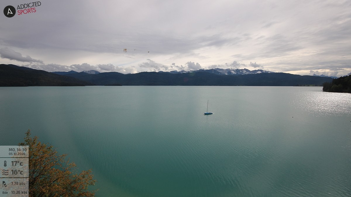 Archiv Foto Webcam Hotel Karwendelblick: Ausblick zum Walchensee