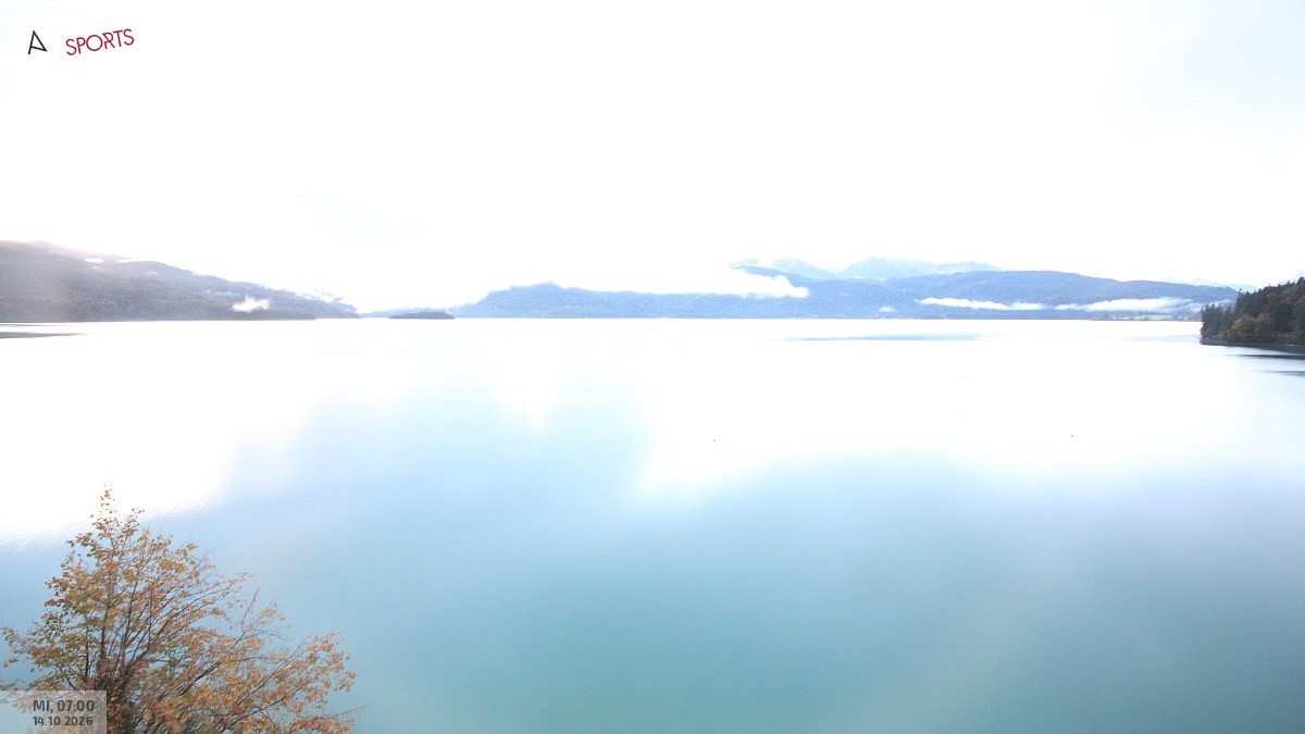 Archiv Foto Webcam Hotel Karwendelblick: Ausblick zum Walchensee
