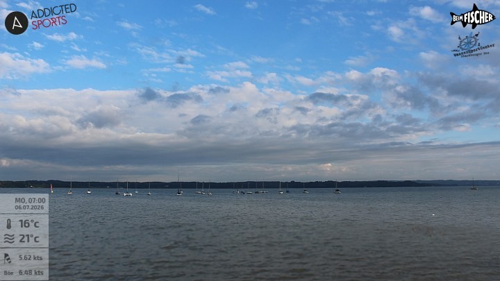 Archiv Foto Webcam Blick von Ammerland über den Starnberger See