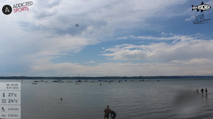 Archiv Foto Webcam Blick von Ammerland über den Starnberger See