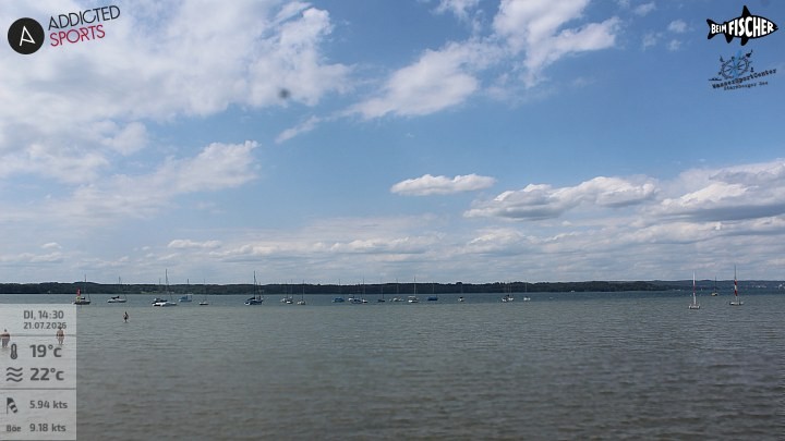 Archiv Foto Webcam Blick von Ammerland über den Starnberger See