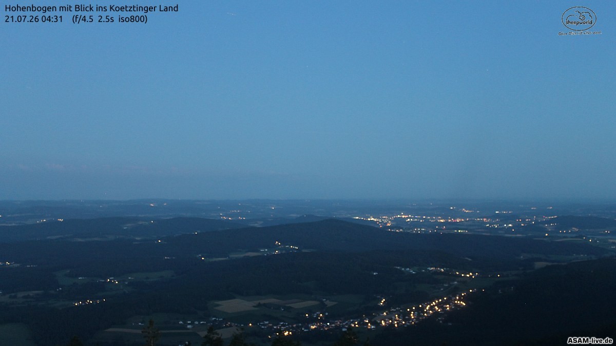 Archiv Foto Webcam Blick Hohenbogen ins Kötztinger Land