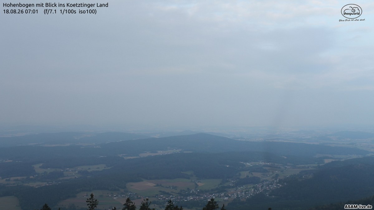 Archiv Foto Webcam Blick Hohenbogen ins Kötztinger Land