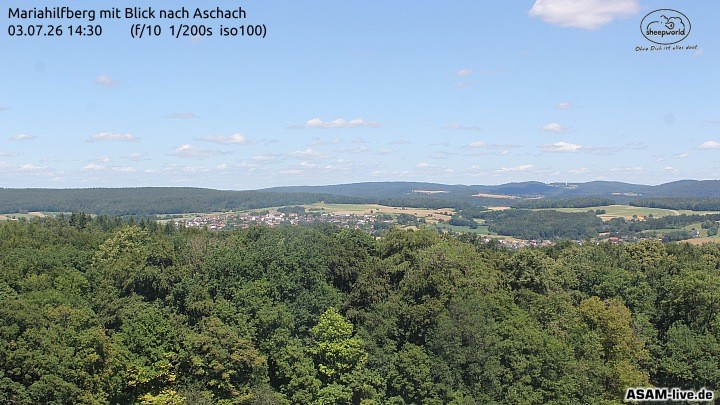 Archiv Foto Webcam Aschach - Mariahilfberg