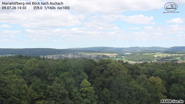 Archiv Foto Webcam Aschach - Mariahilfberg