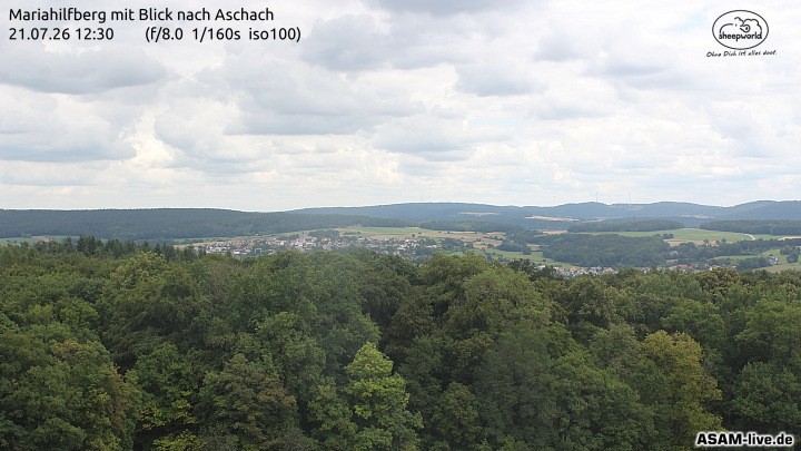 Archiv Foto Webcam Aschach - Mariahilfberg