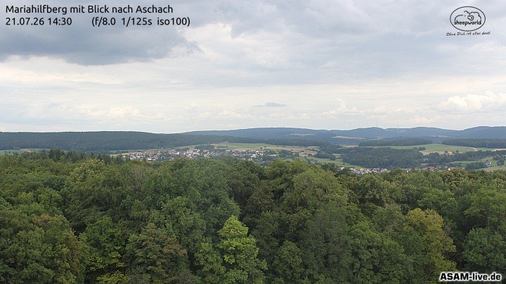 Archiv Foto Webcam Aschach - Mariahilfberg