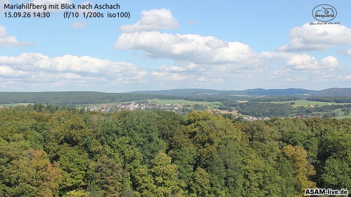 Archiv Foto Webcam Aschach - Mariahilfberg