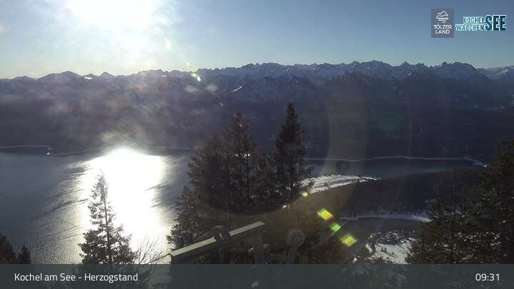 Archiv Foto Webcam Herzogstand: Blick auf den Kochelsee