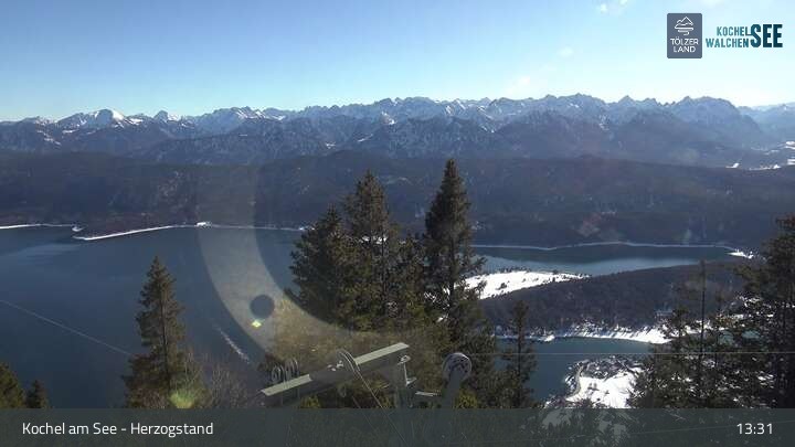 Archiv Foto Webcam Herzogstand: Blick auf den Kochelsee