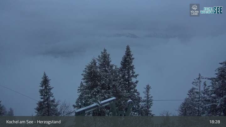 Archiv Foto Webcam Herzogstand: Blick auf den Kochelsee