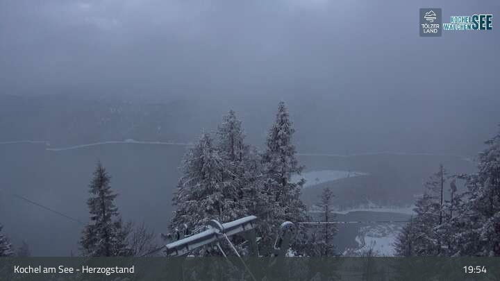 Archiv Foto Webcam Herzogstand: Blick auf den Kochelsee