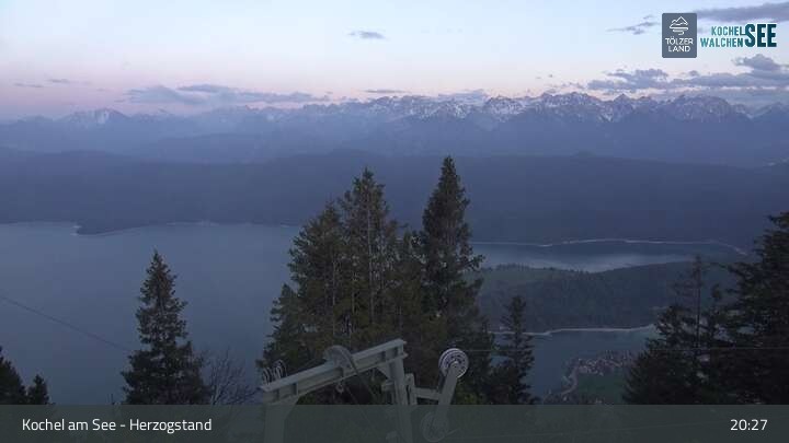 Archiv Foto Webcam Herzogstand: Blick auf den Kochelsee