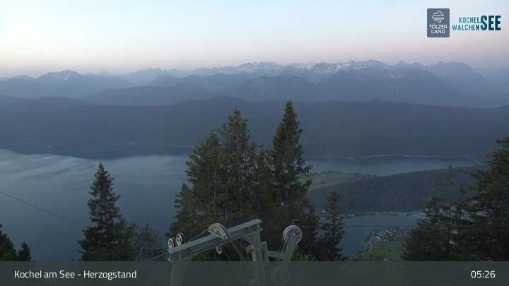 Archiv Foto Webcam Herzogstand: Blick auf den Kochelsee