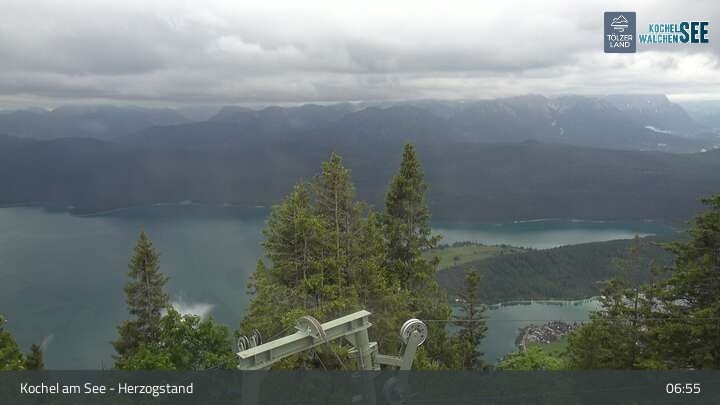 Archiv Foto Webcam Herzogstand: Blick auf den Kochelsee