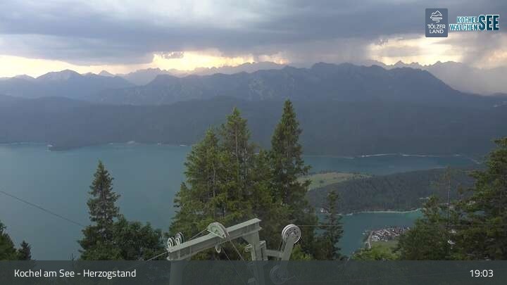 Archiv Foto Webcam Herzogstand: Blick auf den Kochelsee